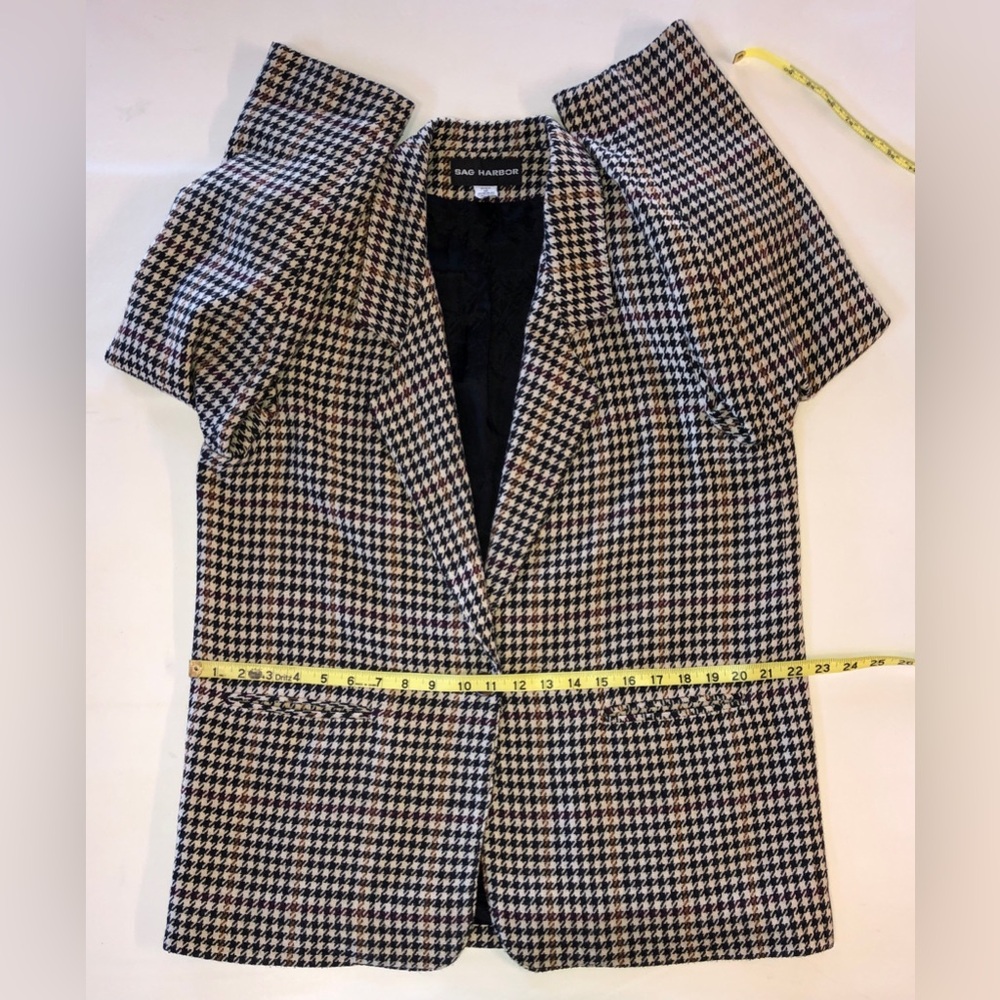 Vintage Houndstooth One-Button Boxy-Fit Sag Harbor Blazer (12) - Picture 10 of 16